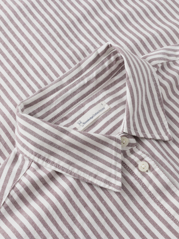 KnowledgeCotton Apparel - WMN Organic Cotton Oxford Shirt GOTS Shirts 8025 Red Stripe