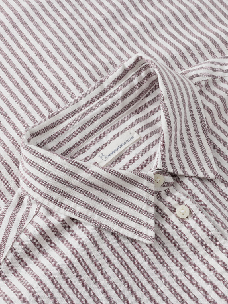 KnowledgeCotton Apparel - WMN Organic Cotton Oxford Shirt GOTS Shirts 8025 Red Stripe