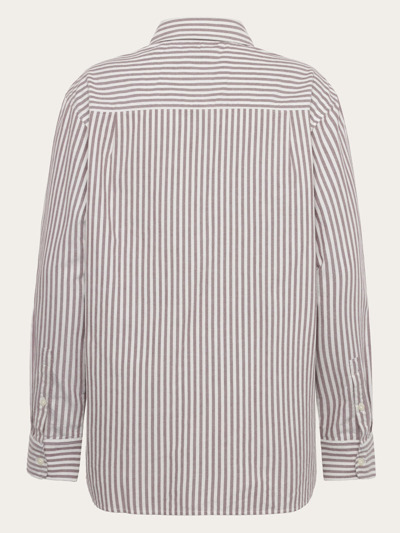 KnowledgeCotton Apparel - WMN Organic Cotton Oxford Shirt GOTS Shirts 8025 Red Stripe