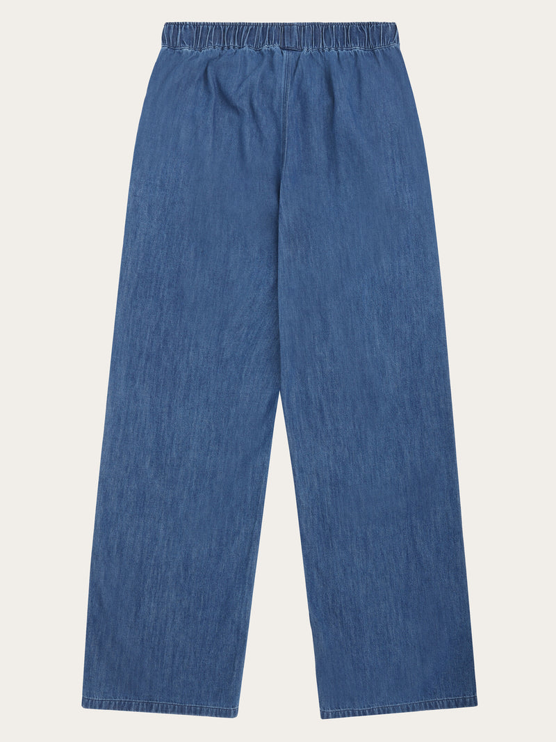KnowledgeCotton Apparel - WMN Organic Cotton Posey Denim Pant GOTS Pants 3059 Dark Blue denim