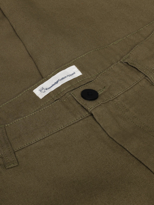 KnowledgeCotton Apparel - MEN Organic Cotton Tim Canvas Pants GOTS Pants 1068 Burned Olive