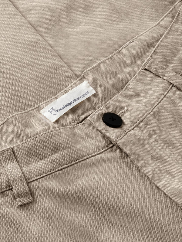 KnowledgeCotton Apparel - MEN Organic Cotton Tim Canvas Pants GOTS Pants 1228 Light feather gray