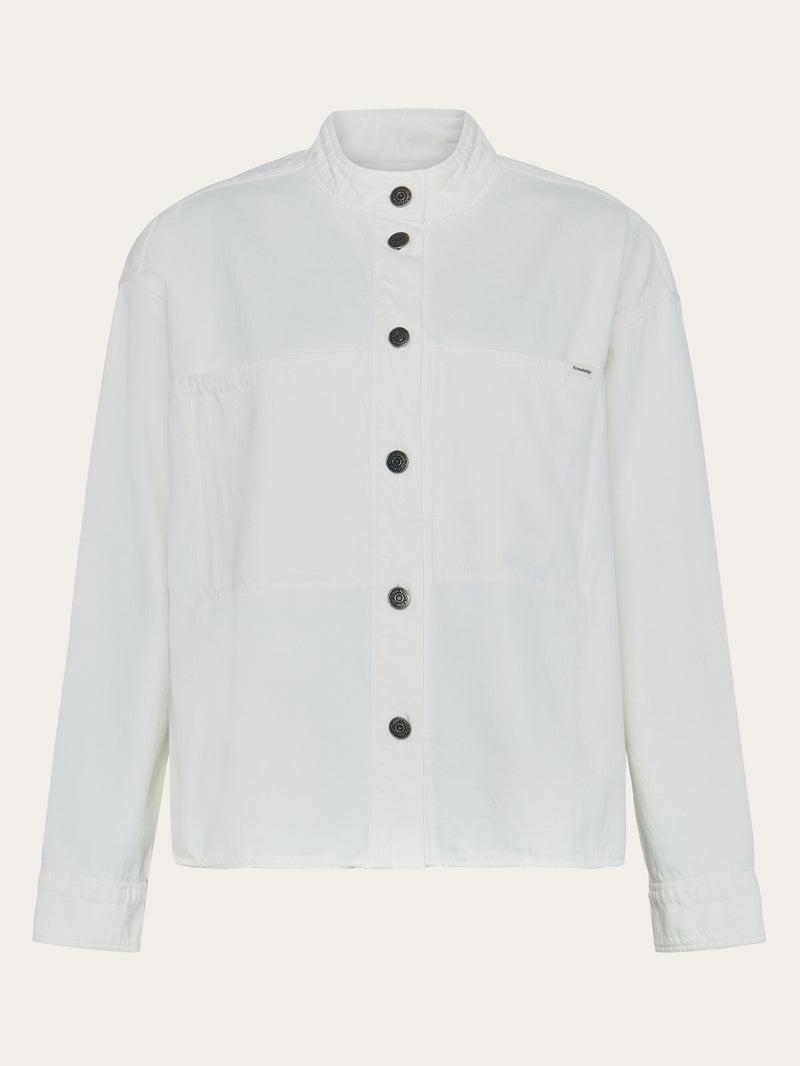 KnowledgeCotton Apparel - WMN Organic Cotton Twill Overshirt GOTS Overshirts 1387 Egret