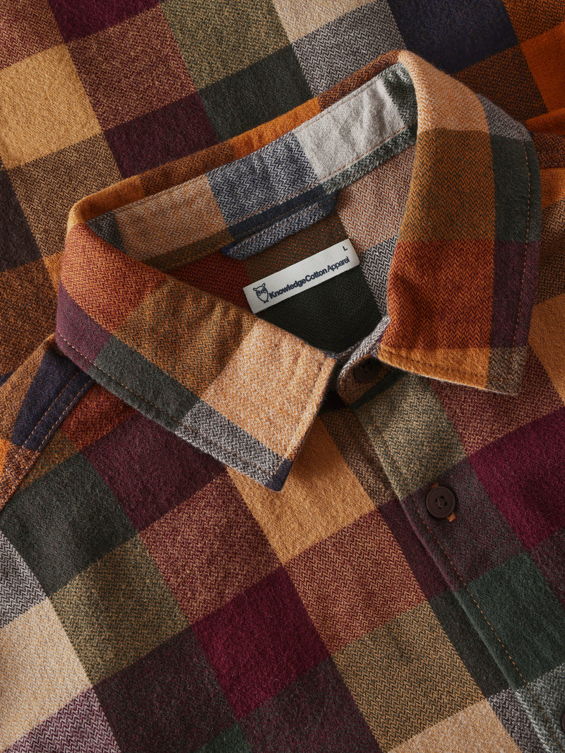 KnowledgeCotton Apparel - MEN Organic Cotton checked flannel shirt - GOTS/Vegan Shirts 7032 Multi check