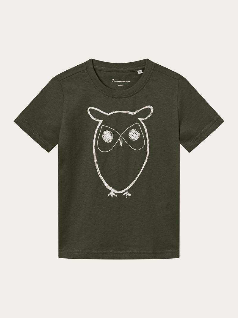 KnowledgeCotton Apparel - YOUNG Owl t-shirt T-shirts 1090 Forrest Night