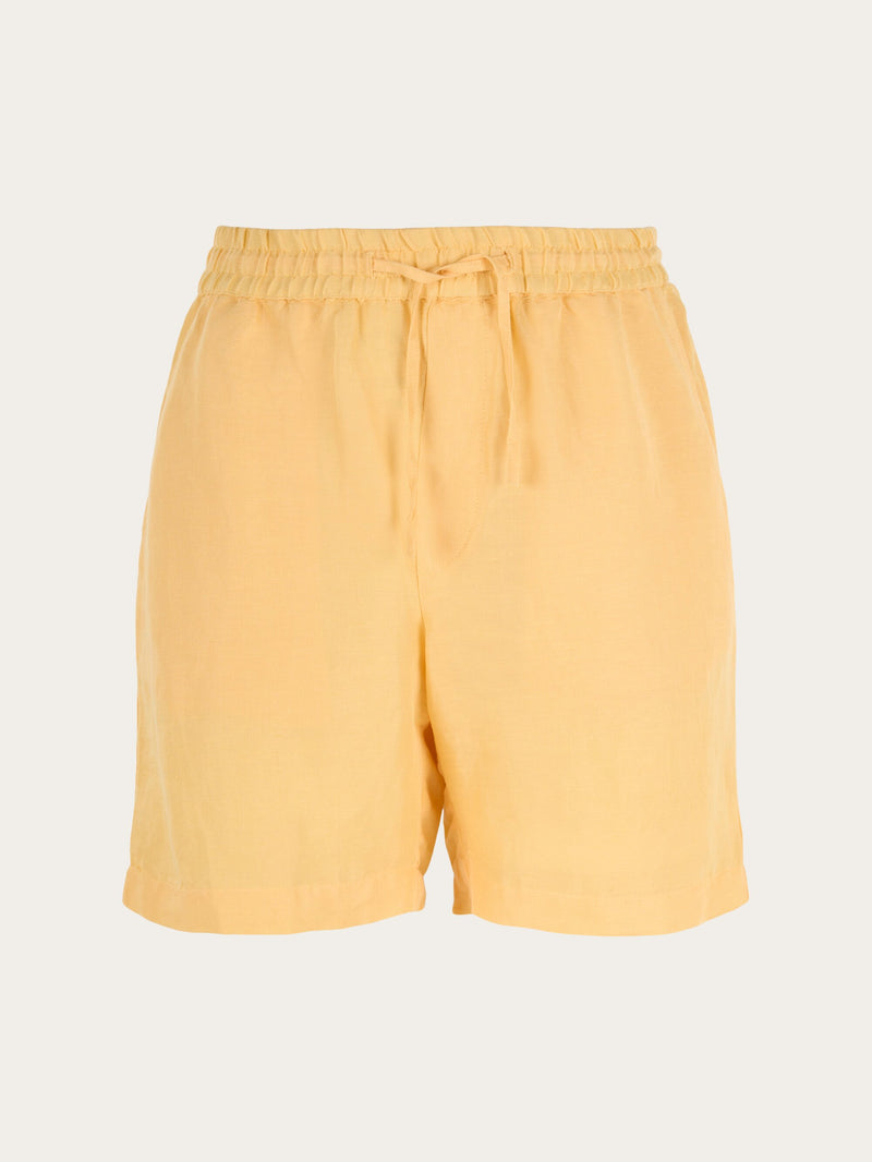 KnowledgeCotton Apparel - WMN POSEY linen mix elastic waist shorts Shorts 1352 Impala