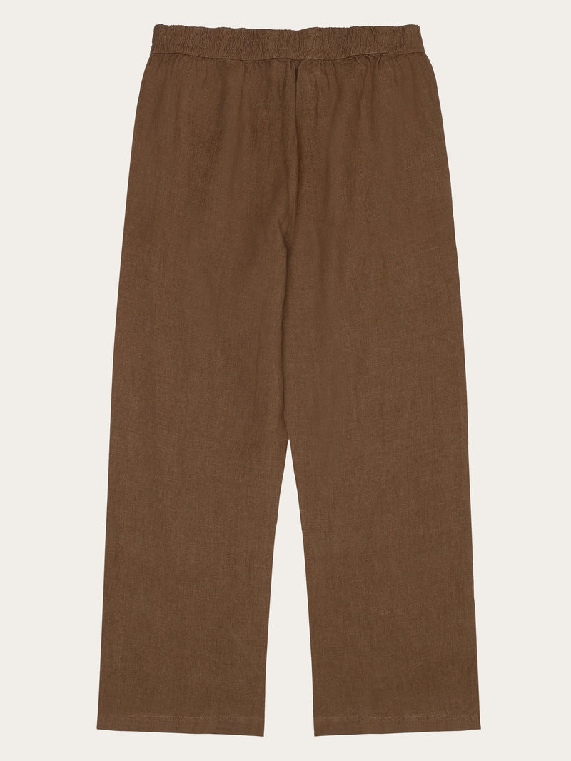 KnowledgeCotton Apparel - WMN POSEY wide mid-rise linen pants - GOTS/Vegan Pants 1019 Tuffet