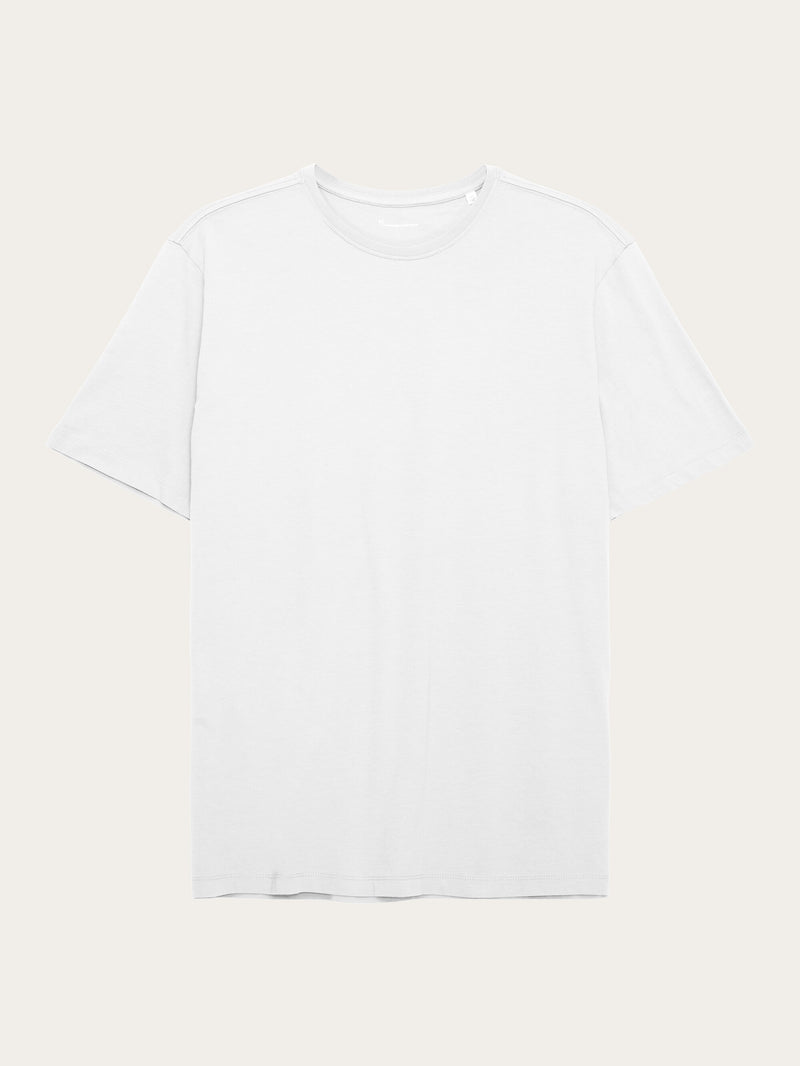 KnowledgeCotton Apparel - MEN Pajamas set with t-shirt & shorts - GOTS/ Vegan Homewear 1010 Bright White