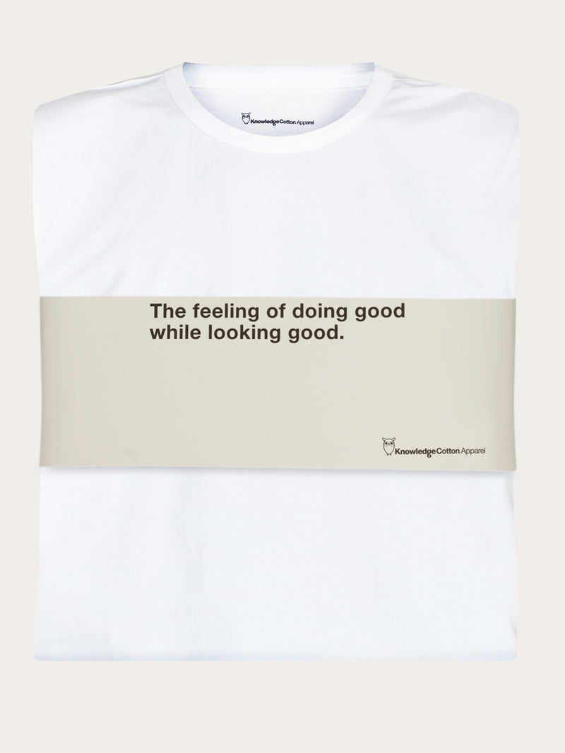 KnowledgeCotton Apparel - MEN Pajamas set with t-shirt & shorts - GOTS/ Vegan Homewear 1010 Bright White
