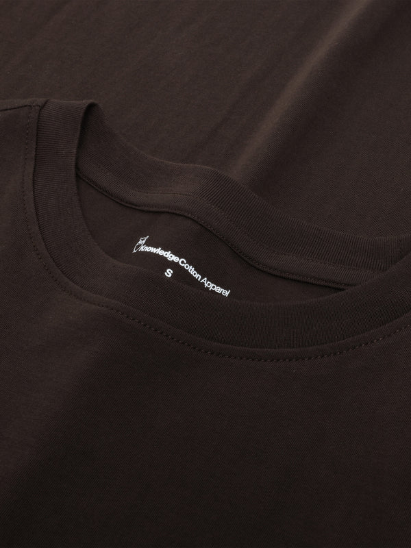 KnowledgeCotton Apparel - WMN Pima t-shirt T-shirts 1487 Chocolate Torte