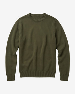 KnowledgeCotton Apparel - MEN Plain knitted crew neck Knits 1090 Forest Night