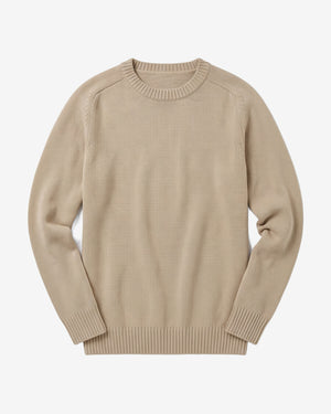 KnowledgeCotton Apparel - MEN Plain knitted crew neck Knits 1228 Light feather gray