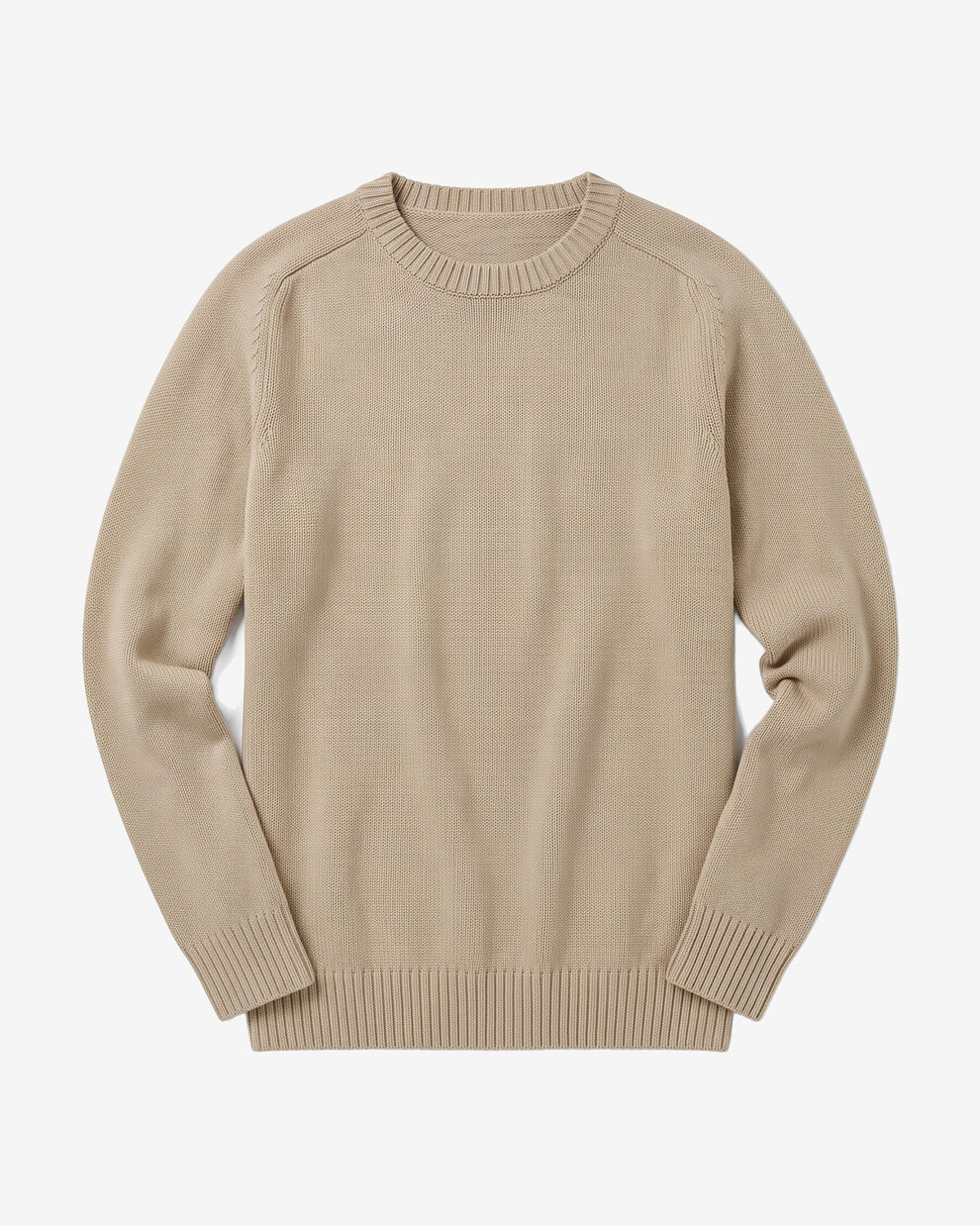 KnowledgeCotton Apparel - MEN Plain knitted crew neck Knits 1228 Light feather gray