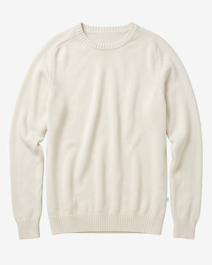 KnowledgeCotton Apparel - MEN Plain knitted crew neck Knits 1387 Egret