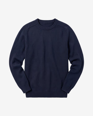 KnowledgeCotton Apparel - MEN Plain knitted crew neck Knits 1412 Night Sky