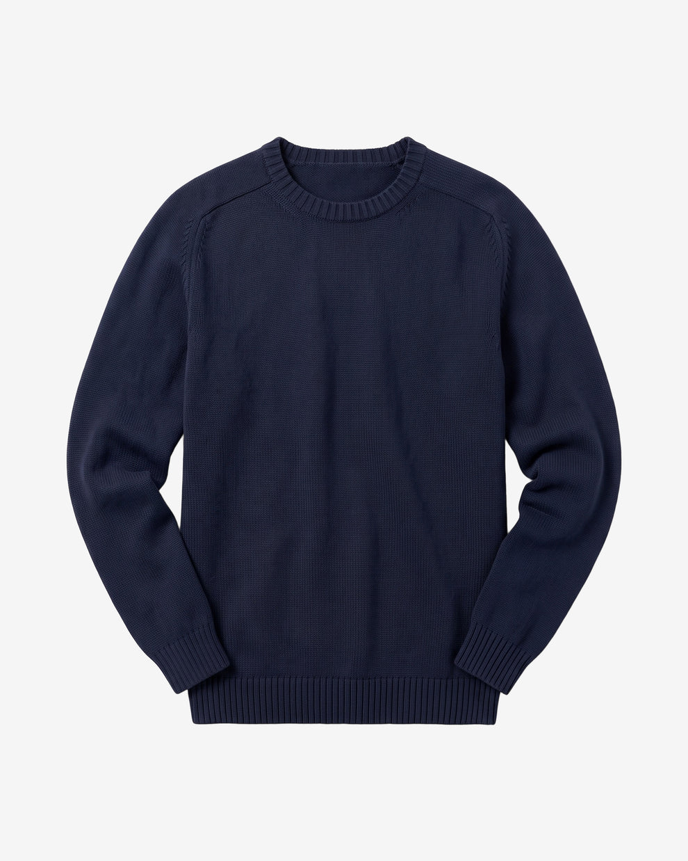 KnowledgeCotton Apparel - MEN Plain knitted crew neck Knits 1412 Night Sky