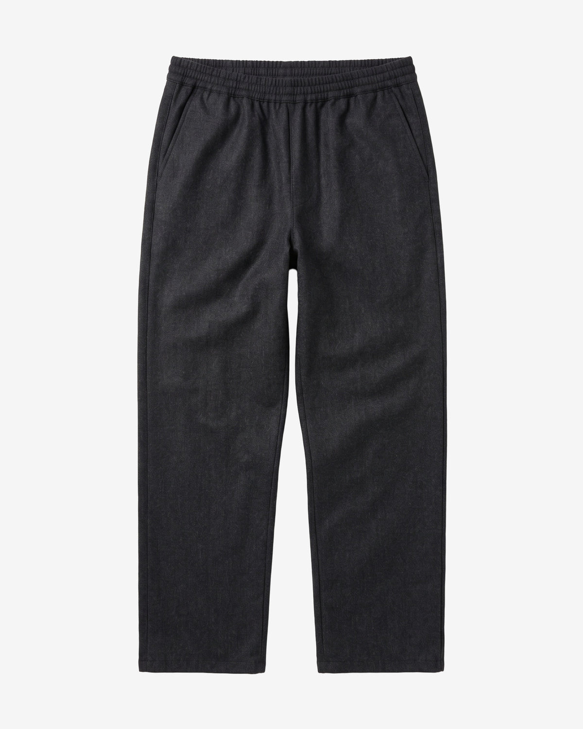 KnowledgeCotton Apparel - WMN Posey wide wool pants Pants 1073 Dark Grey Melange