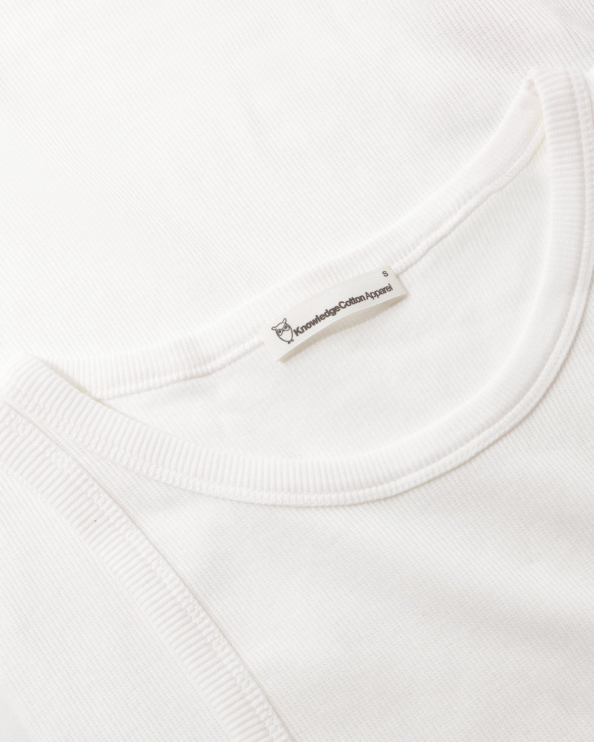 KnowledgeCotton Apparel - WMN Racer rib top T-shirts 1007 Star White