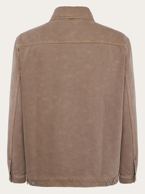 KnowledgeCotton Apparel - UNI Raw twill workwear jacket - GOTS/Vegan Overshirts 1441 Tiramisu