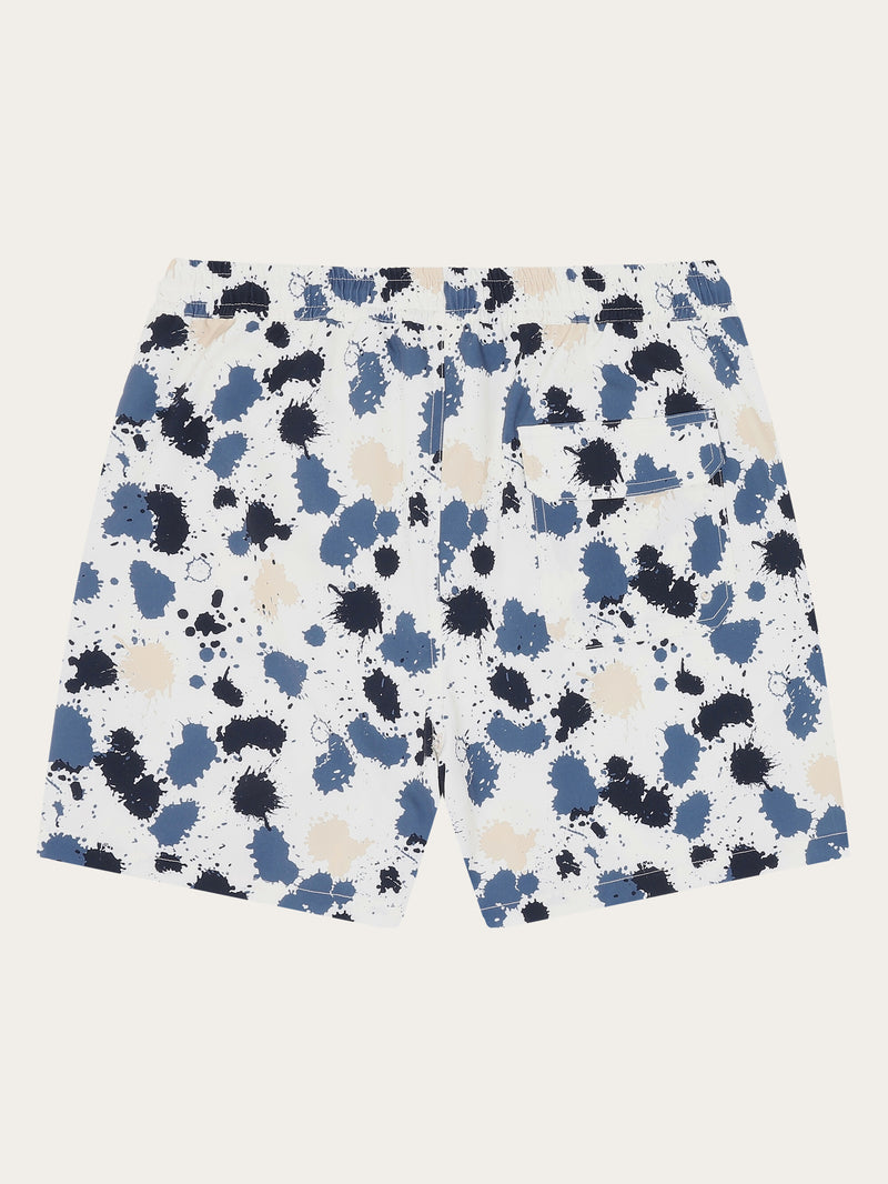 KnowledgeCotton Apparel - MEN Recycled Printed Swimshorts Water is Life GRS/Vegan Swimshorts 9921 Blue