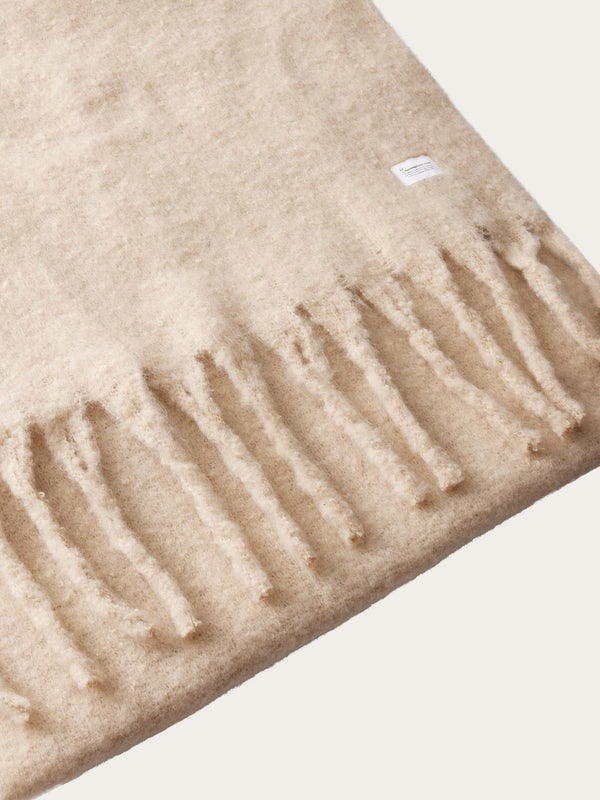 KnowledgeCotton Apparel - UNI Recycled fringe scarf Scarfs 1228 Light feather gray