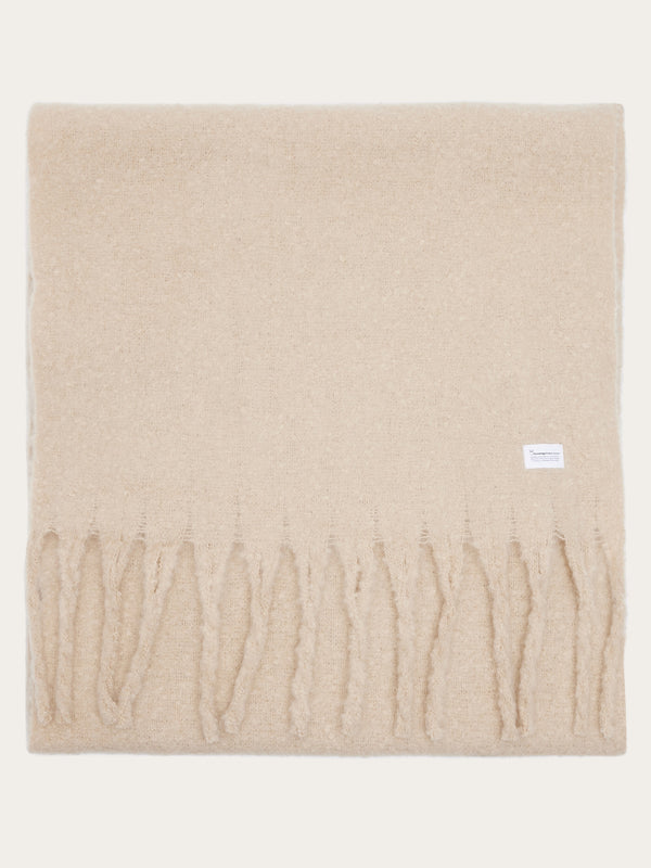 KnowledgeCotton Apparel - UNI Recycled fringe scarf Scarfs 1228 Light feather gray