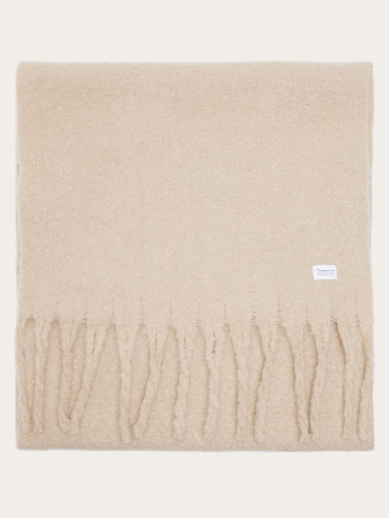 KnowledgeCotton Apparel - UNI Recycled fringe scarf Scarfs 1228 Light feather gray