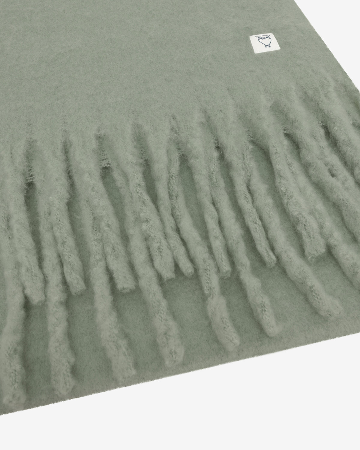KnowledgeCotton Apparel - UNI Recycled fringe scarf Scarfs 1396 Lily Pad