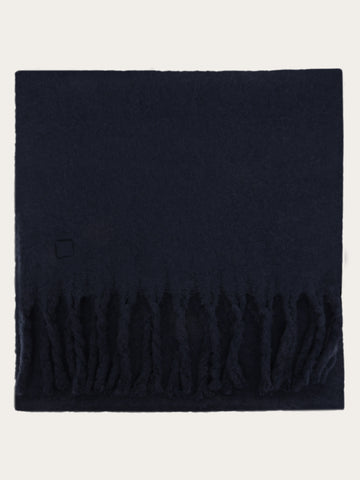 KnowledgeCotton Apparel - UNI Recycled fringe scarf Scarfs 1412 Night Sky