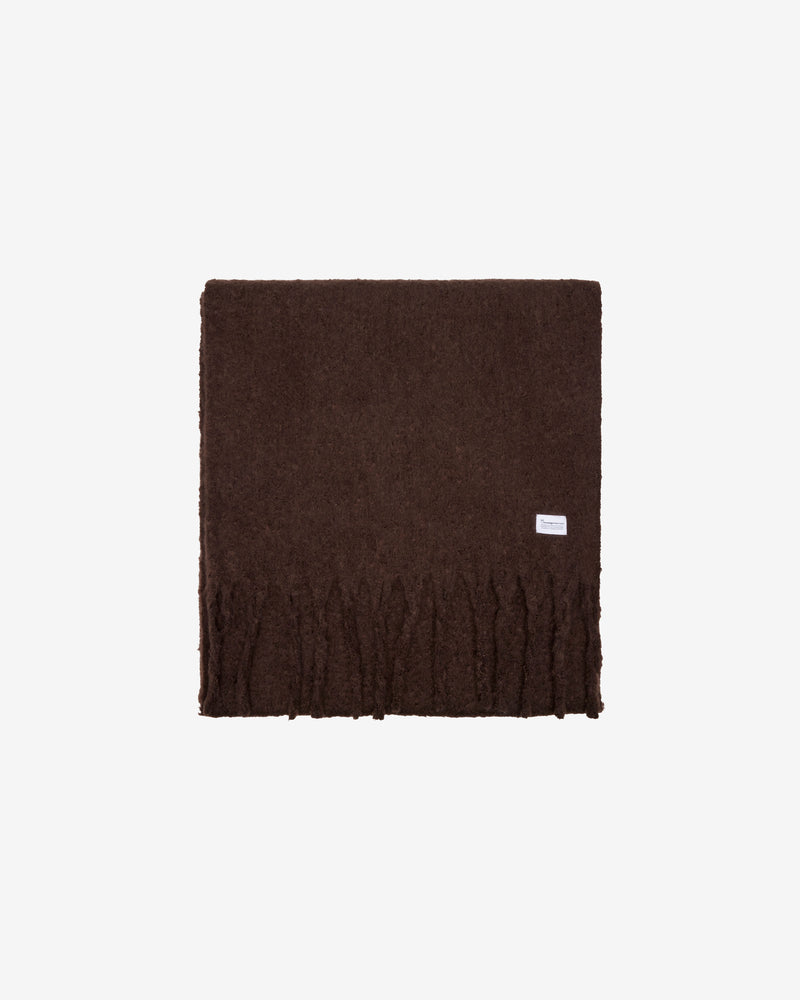 KnowledgeCotton Apparel - UNI Recycled fringe scarf Scarfs 1487 Chocolate Torte