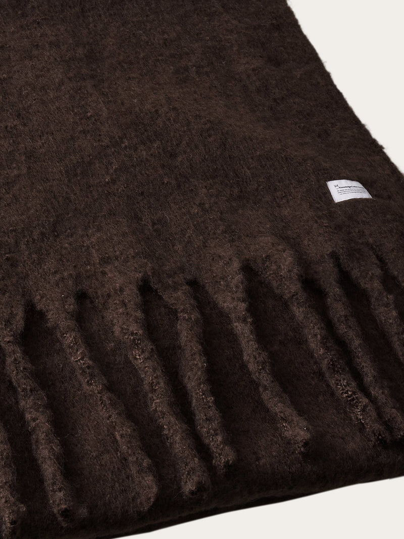 KnowledgeCotton Apparel - UNI Recycled fringe scarf Scarfs 1487 Chocolate Torte