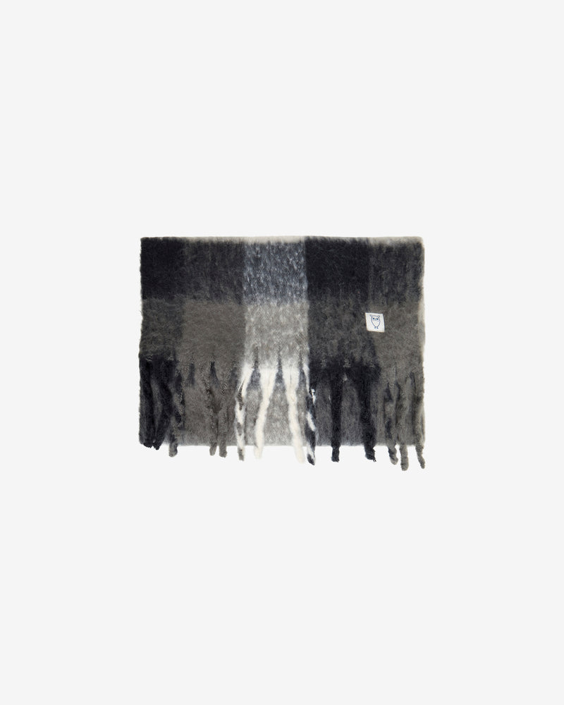 KnowledgeCotton Apparel - UNI Recycled fringe scarf Scarfs 7003 Black check