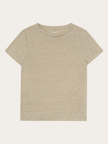 KnowledgeCotton Apparel - WMN Reg linen t-shirt T-shirts 1495 Twill
