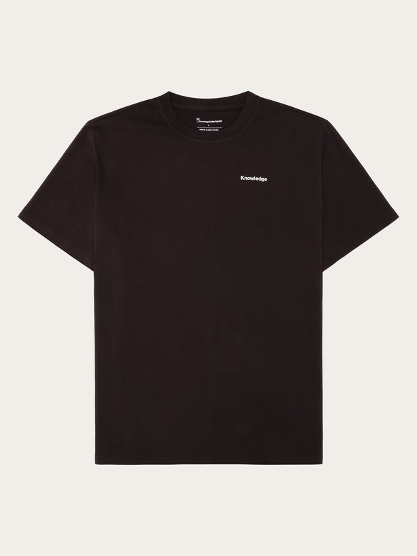 KnowledgeCotton Apparel - MEN Regenerative Organic Cotton Back Print T-Shirt GOTS T-shirts 1487 Chocolate Torte