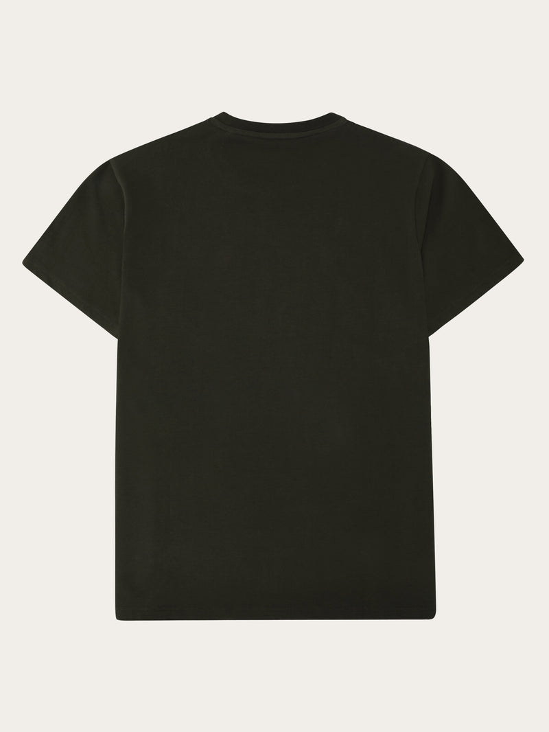 KnowledgeCotton Apparel - MEN Regenerative Organic Cotton Chest Embroidery T-Shirt GOTS T-shirts 1090 Forrest Night