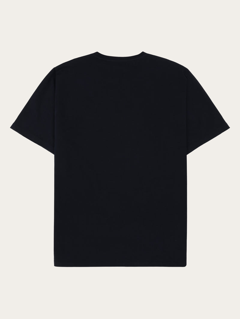 KnowledgeCotton Apparel - MEN Regenerative Organic Cotton Chest Embroidery T-Shirt GOTS T-shirts 1412 Night Sky