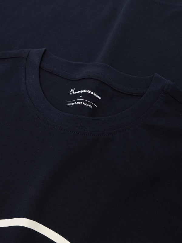 KnowledgeCotton Apparel - MEN Regenerative Organic Cotton Front Print T-Shirt GOTS T-shirts 1412 Night Sky
