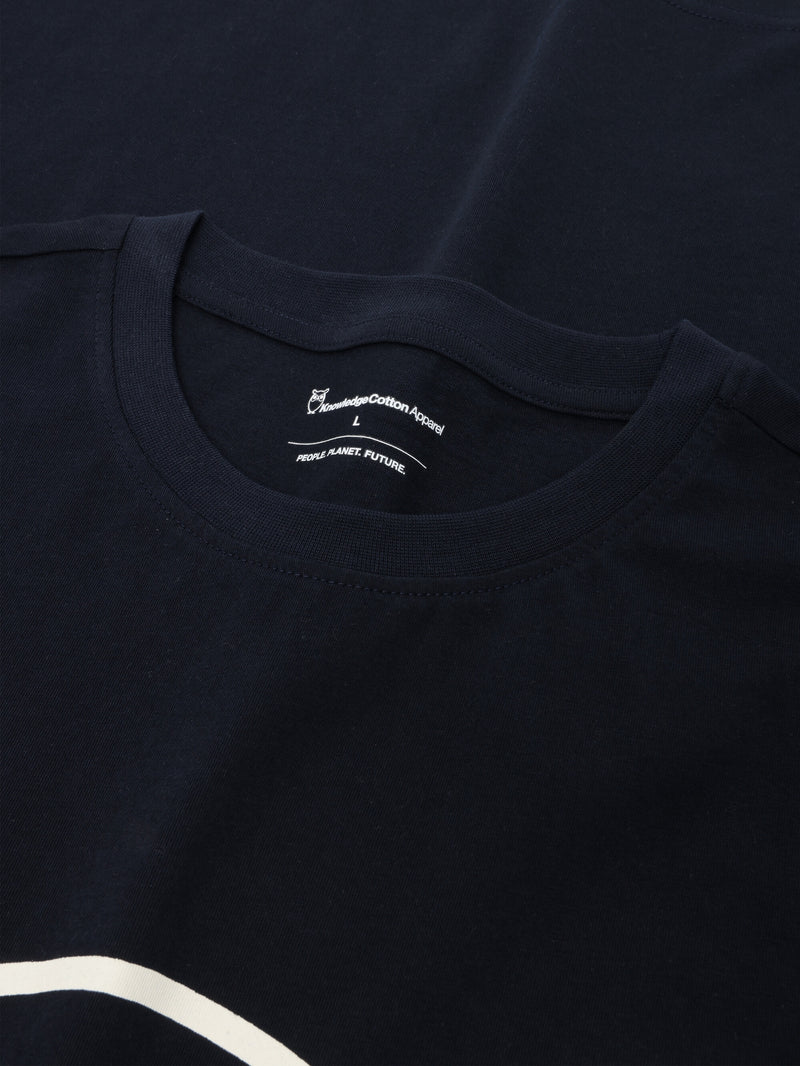 KnowledgeCotton Apparel - MEN Regenerative Organic Cotton Front Print T-Shirt GOTS T-shirts 1412 Night Sky