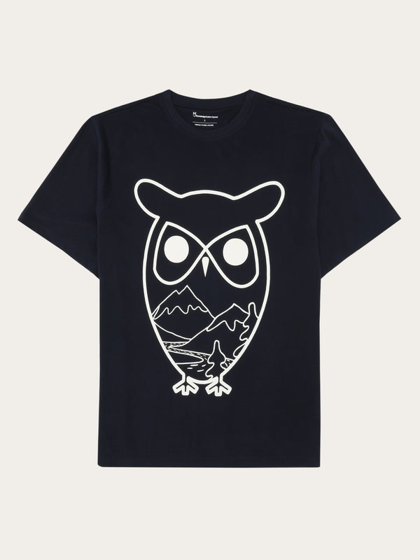 KnowledgeCotton Apparel - MEN Regenerative Organic Cotton Front Print T-Shirt GOTS T-shirts 1412 Night Sky