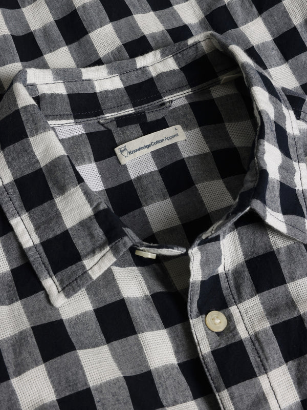 KnowledgeCotton Apparel - MEN Regular checked shirt - GOTS/Vegan Shirts 7021 blue check