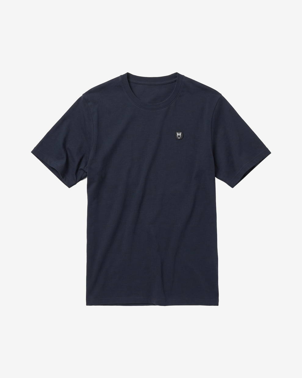 KnowledgeCotton Apparel - MEN Regular fit Badge t-shirt T-shirts 1001 Total Eclipse