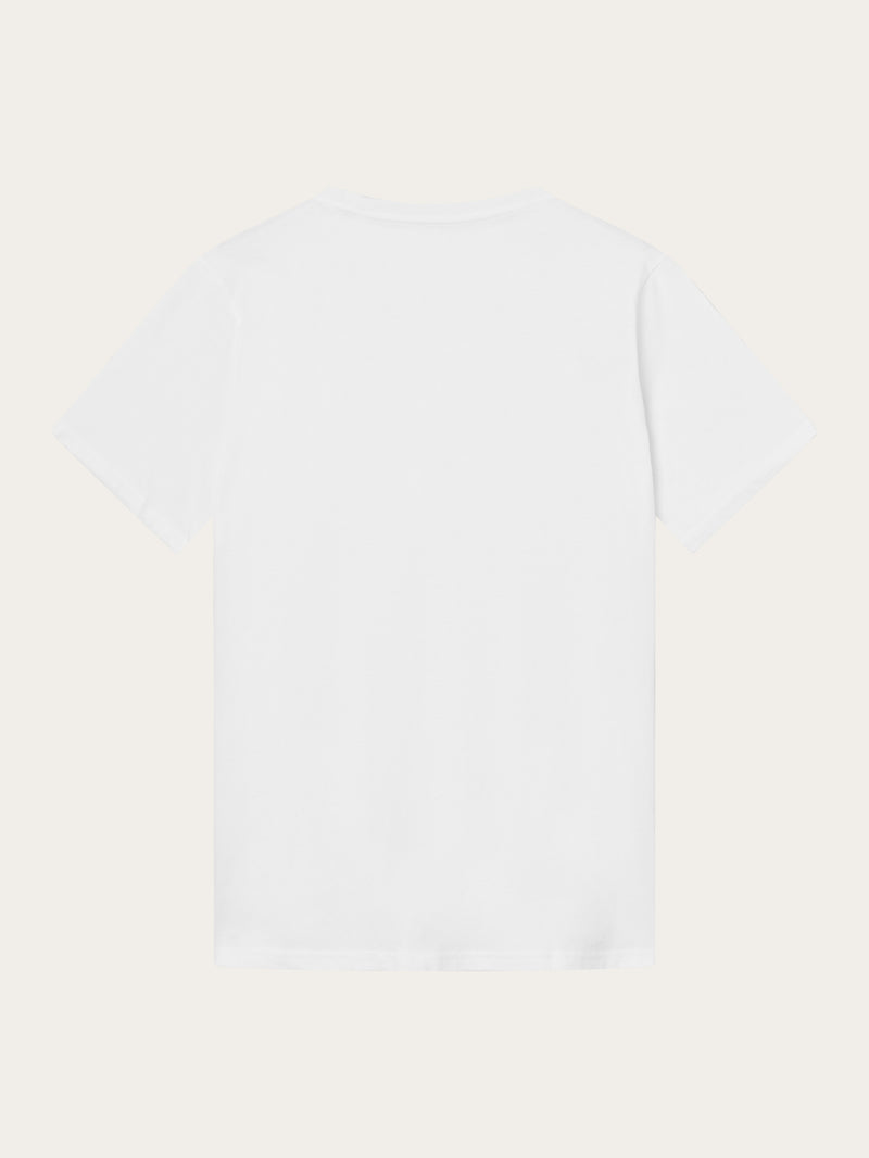 KnowledgeCotton Apparel - MEN Regular fit Badge t-shirt T-shirts 1010 Bright White