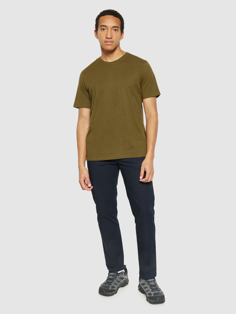 KnowledgeCotton Apparel - MEN Regular fit Basic tee T-shirts 1100 Dark Olive