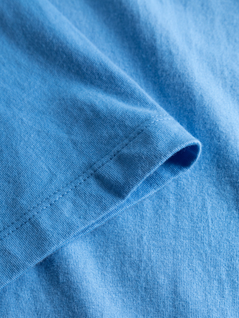 KnowledgeCotton Apparel - MEN Regular fit Basic tee T-shirts 1393 Azure Blue