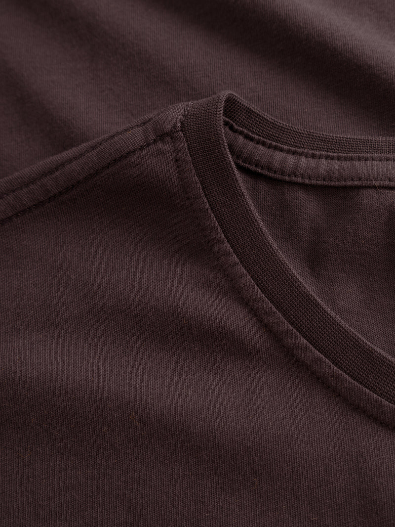 KnowledgeCotton Apparel - MEN Regular fit Basic tee T-shirts 1404 Deep Mahogany