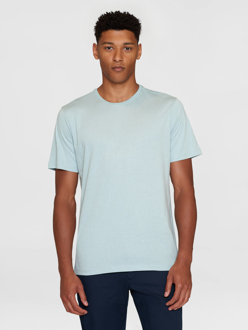 KnowledgeCotton Apparel - MEN Regular fit Basic tee T-shirts 1436 Gray Mist