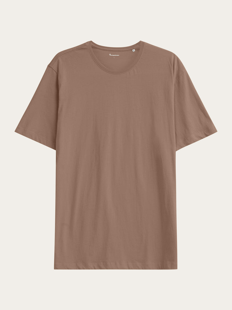 KnowledgeCotton Apparel - MEN Regular fit Basic tee T-shirts 1437 Chocolate Malt