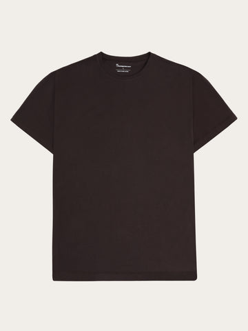 KnowledgeCotton Apparel - MEN Regular fit Basic tee T-shirts 1487 Chocolate Torte