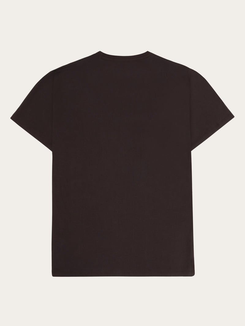 KnowledgeCotton Apparel - MEN Regular fit Basic tee T-shirts 1487 Chocolate Torte
