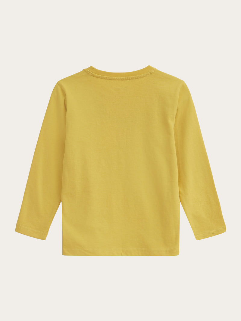 KnowledgeCotton Apparel - YOUNG Regular fit badge long sleeved Long Sleeves 1429 Misted Yellow